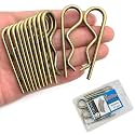 12 Pcs Heavy Duty Hitch Pins Clip R Clips Spring Retaining Wire Hair Pins Cotter Pin Strong Spring Tension Large Carter Pin R Clip Large for Trailer Tractor Mower Carts Truck Bronze zinc M3x60mm