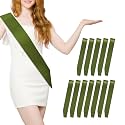 12 Pcs Mossgreen Satin Sash - Plain Sash for Birthday, Wedding, Graduation, DIY, Beauty Pageant, Hen Party, Homecoming