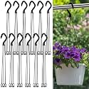 12 Pcs Plastic Plant Pot Hanger 14 Inch Black Hanging Basket Hook