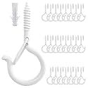 24 Pcs Ceiling Q Hanger Hooks for Hanging Plants 2.2 inches White