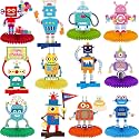 12 Pcs Robot Birthday Party Supplies Honeycomb Centerpieces