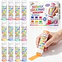 12 Pcs Roller Sidewalk Chalk Paint Set, Washable Powdered Chalk Mix in Water with Foam Rollers, Outdoor Art Graffiti Kit for Driveway, Playground and Sidewalk Paint (6 Colors)