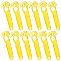 12 Pcs Safety Box Cutter Metal Detectable Blade Steel, Yellow