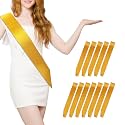 12 Pcs Sash Blank Satin Sash Party Favors Plain Sash Pageant Sash Dark Yellow Sash Sashes for Birthday, Wedding, Graduation, DIY, Beauty Pageant, Hen Party, Homecoming, Make Your Own Sash