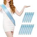12 Pcs Sash Blank Satin Sash Party Decorations Plain Sash Light Blue Sash Sashes for Pageants Sashes for Birthday, Wedding, Graduation, DIY, Beauty Pageant, Hen Party, Homecoming, Make Your Own Sash