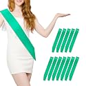12 Pcs Sash Blank Satin Sash Party Favors Mintgreen Sash Plain Sash Pageant Sash Satin Sash Sashes for Birthday, Wedding, Graduation, DIY, Beauty Pageant, Hen Party, Homecoming, Make Your Own Sash