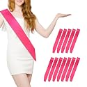 12 Pcs Sash Blank Satin Sash Party Decorations Plain Sash Pageant Sash Hot Pink Sash Sashes for Birthday, Wedding, Graduation, DIY, Beauty Pageant, Hen Party, Homecoming, Make Your Own Sash