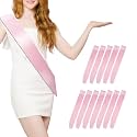 12 Pcs Sash Blank Satin Sash Party Supplies Pink Sash Plain Sash Bride Sash Bachelorette Party Sashes for Birthday, Wedding, Graduation, DIY, Beauty Pageant, Hen Party, Homecoming, Make Your Own Sash