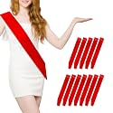 12 Pcs Sash Blank Satin Sash Party Favors Red Sash Plain Sash Pageant Sash Satin Sash Sashes for Birthday, Wedding, Graduation, DIY, Beauty Pageant, Hen Party, Homecoming, Make Your Own Sash