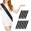 12 Pcs Sash Blank Satin Sash Party Supplies Black Sash Plain Sash Senior Sash Satin Sash Sashes for Birthday, Wedding, Graduation, DIY, Beauty Pageant, Hen Party, Homecoming, Make Your Own Sash