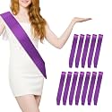 12 Pcs Satin Sash - Purple Sash for Party Supplies, Birthday, Wedding, Graduation, Beauty Pageant, Hen Party, Homecoming