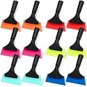 12 Pcs Small Squeegee 5 Inch Window Tint Silicone Squeegee Cleaning with Non Slip Handle Wiper Window Tinting Tools for Car Glass Mirror Shower Bathroom Auto (6 Colors)