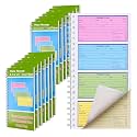 12 Pcs Spiral Bound Phone Message Book for Business Office, 5 1/2" x 11"2 PartTelephone Message Pads with Carbon Copy, Colorful Carbonless Duplicate Call Log Book