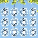 12 PCS Stainless Steel Bird deterrents for Outside,Bird reflectors to Keep Birds Away,3D Wind Spinners Outdoor Bird Scarer Discs Set Pigeon Deterrent to Keep Swallows Sparrow Away Garden Porch Pool
