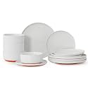 12 Piece Dinnerware Set, Dish Set for 4, Stardust Glaze White