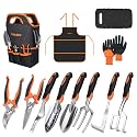 12-Piece Garden Tool Set, Aluminum Hand Tools with Tool Bag, Gardening Gift