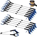12-Piece Heavy-Duty Trash Collection Tool - 32-Inch Lightweight Telescopic Grabber Ergonomic Handle, Non-Slip Grip | Multi-Purpose Mobility Aid for Seniors