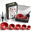 7-Piece Hole Saw Kit with Mandrel for Softwood and PVC