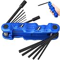 12-Piece Large Folding Hex Key Set Metric (1.5-12mm), Heavy Duty Allen Wrench Set, Portable Tool for Archery, Bike Repair, Furniture, and Basic Home Maintenance (Blue)