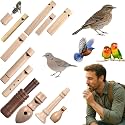 12-Piece Wooden Bird Whistle Set Handcrafted Bird Whistles- Bird Watching Gifts- for Nature Enthusiasts, Outdoor Exploration- and Education Includes Portable Storage Pouch | Gifts for Bird Lovers