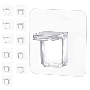 12 Pieces Adhesive Partition Hook No Drill