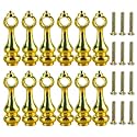 12 Pieces Metal Shelf Rail Connectors Glass Railing Posts for Gallery Shelves and Cabinets Golden