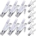 12 Pieces Nail Clippers Stainless Steel Set, Silver