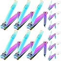 12 Pieces Nail Clippers Stainless Steel Set, Rainbow