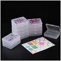 12 Pieces Rectangular Plastic Organizer Storage Box Containers with Thank You &amp; Hearts Image Pattern on the Lid, 4.5 x 3.3 x 1.1 inch (White)
