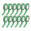 12 Rolls Colored Masking Tape 0.6in x 15yd, Dark Green for Crafts Labels