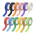 12 Rolls Colored Masking Tape 0.6in x 15yd, Multicolor for Crafts Labels
