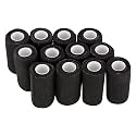 Black Vet Wrap for Horses/Pets, 12 Rolls Cohesive Bandage Wrap 4 in