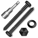 (12-Set) 5/16 x 3 Lag Bolts, Stainless Steel Heavy Duty Hex Head Lag Screws for Wood, Commercial/Industrial Grade 5/16 Bolts, Mounting Screws Bolts Kit, Black Oxided by Marysino