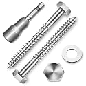 (12-Set) 5/16 x 3 Lag Bolts, Stainless Steel Heavy Duty Hex Head Lag Screws for Wood, ASME B18.2.1 Commercial/Industrial Grade Mounting Screws Bolts Kit by Marysino