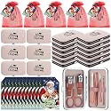 12 Set Christmas Manicure Set Gifts 7 in 1 Nail Clippers, Rose Gold