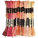 12 Skeins 105 Yards Cross Stitch Floss Colorful Embroidery Thread 6 Ply Variegated Friendship String Polyester Threads Bulk for Sewing Making Bracelets Clothes Stitching Decor Craft DIY