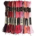 12 Skeins 105 Yards Embroidery Thread Variegated Cross Stitch Floss Bulk 6 Ply Polyester Yarn Colorful Red Friendship Bracelet String for Sewing Making Needlecraft Knitting Clothes Stitching