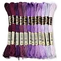12 Skeins 105 Yards Purple Embroidery Floss Thread for Sewing