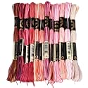 12 Skeins 105 Yards Variegated Cross Stitch Floss Friendship Bracelet String 6 Ply Polyester Colorful Gradient Red Embroidery Thread for Sewing Making Needlecraft Knitting Clothes Stitching