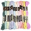 12 Skeins 6 Ply Candy Color Embroidery Floss for Hand Sewing