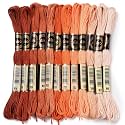 12 Skeins Orange Gradient Embroidery Thread Floss for Jewelry