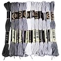12 Skeins 6 Strands Grey Embroidery Cross Stitch Floss for Sewing