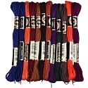 12 Skeins 6 Strands Hand Variegated Embroidery Floss Gradient Cross Stitch Thread Polyester Friendship Bracelet String Yarn Bracelets Threads Bulk for Sewing Knitting Craft Crochet Stitching