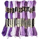 12 Skeins 6 Strands Purple Embroidery Floss String for Knitting