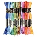 12 Skeins 6 Strands Rainbow Embroidery Thread Floss for Craft DIY