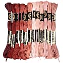 12 Skeins 6 Strands Red Brown Embroidery Thread for Hand Sewing