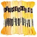 12 Skeins 6 Strands Yellow Embroidery Thread for Hand Sewing