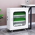 12-Slot Smartphone Charging Cabinet, USB Rechargeable Storage Cart for Secure Device Management in Schools, Churches, Airports - Organize &amp; Protect Mobile Devices