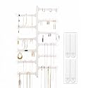 12-Tier Hanging Wall Jewelry Organizer, Earring,Necklace,Ring Holder-White