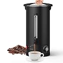 120 Cup Commercial Coffee Maker Coffee Urn, 18L/4.8Gal Stainless Steel Hot Beverage Dispenser, Fast Brew Rapid Extraction, Auto Temperature Control Faucet for Party Buffet Catering
